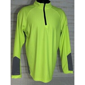 Under Armour LOFT Colorblock 1/4 Zip Men Sz XL Gray Yellow High Visibility Shirt